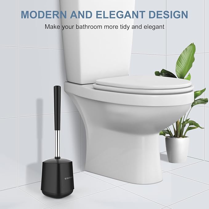 SetSail Toilet Brush and Holder 4 Pack, Self Closing Lid Toilet Bowl Brushes - Image 7