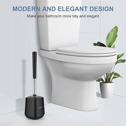 SetSail Toilet Brush and Holder 4 Pack, Self Closing Lid Toilet Bowl Brushes - Image 7