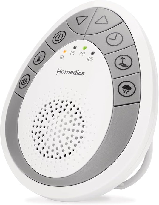 Homedics Rejuvenate Traveler White Noise Sound Machine, Portable Sound Machine with 4 Relaxing Sounds for Travel, Home, Nursery and Office, Auto Off Timer