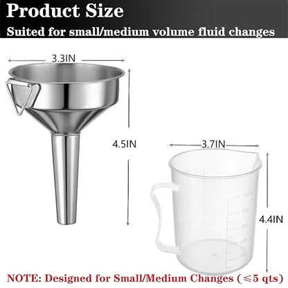 Steel Transmission Funnel for Automotive Use, Wide Mouth Oil Funnel - Image 2