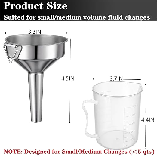 Steel Transmission Funnel for Automotive Use, Wide Mouth Oil Funnel - Image 2
