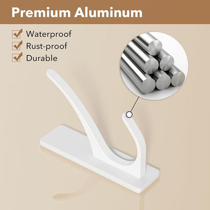 Self Adhesive Coat Hooks for Hanging, Heavy Duty Stainless Double Wall Hook for - Image 6