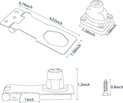 Alise Keyed Hasp Lock, 4 Inch Safety Packlock Clasp Hasp Lock Latch - Image 4