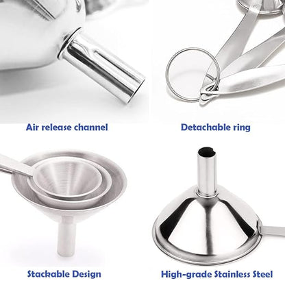 Small Funnels for Filling Bottles, Food Grade Mini Metal Funnel for - Image 3