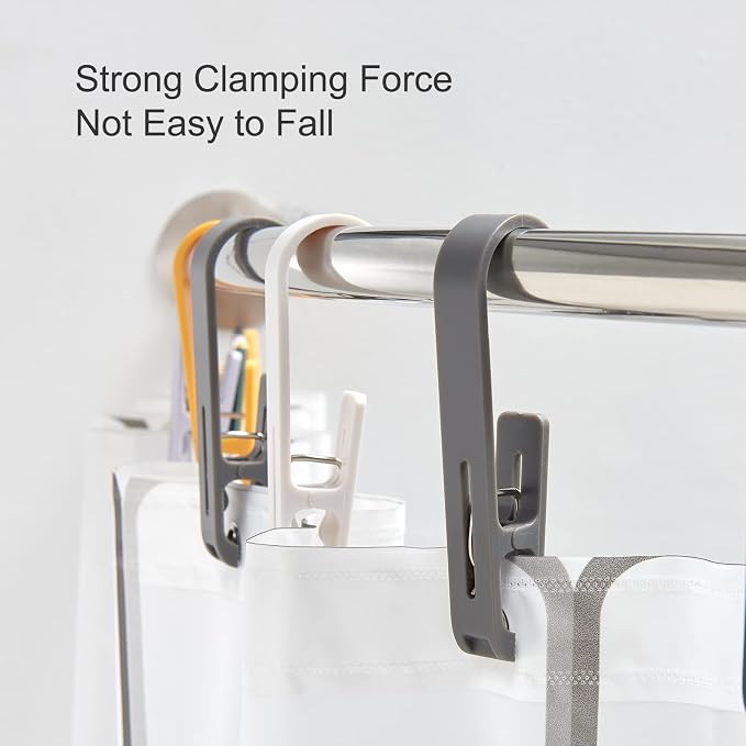 8 Pcs Large Clothes Pins Towel Clips, Strong Plastic Clothes Hanger. S Hook - Image 6