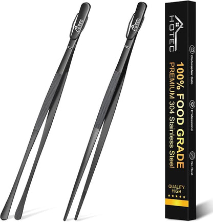HOTEC Kitchen Tweezers Tongs Stainless Steel Professional Chef Tweezers by Hotec