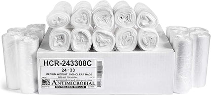 Aluf Plastics - 12-16 Gallon Clear Trash Bags - 24" x 33"- 8 Micron Equivalent by AlufPlastics
