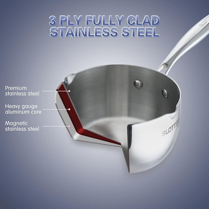 SLOTTET 3.5 Quart Stainless Steel Saucepan - Image 4