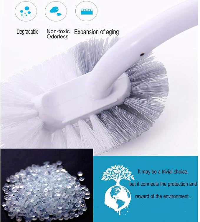 Marbarsse Bathroom Toilet Bowl Brush and Holder, Curved Design Toilet Brush - Image 2