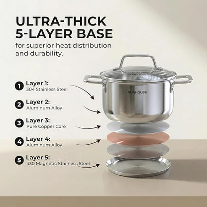 SUNHOUSE 18/8 Stainless Steel Stock Pot - Image 4