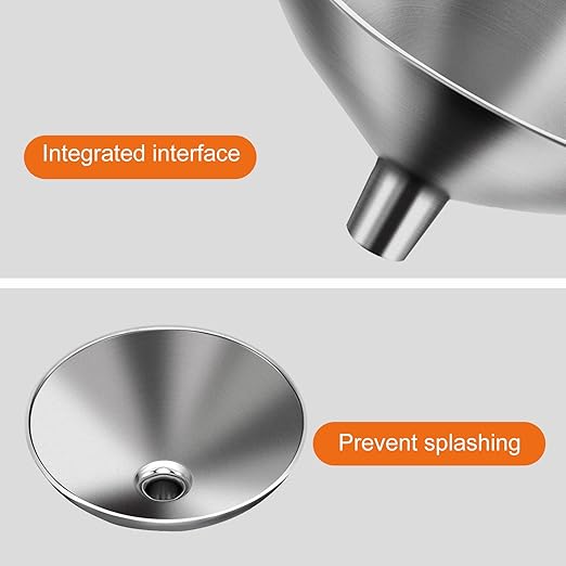 Small Funnel Set of 2, Stainless Steel Mini Funnel for Essential Oil Transfer, Kitchen Use