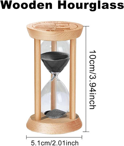 5 Minute Hourglass, 5 Min Wooden Sand Timer, Wood Sand Watch, Five Minute Mini - Image 2