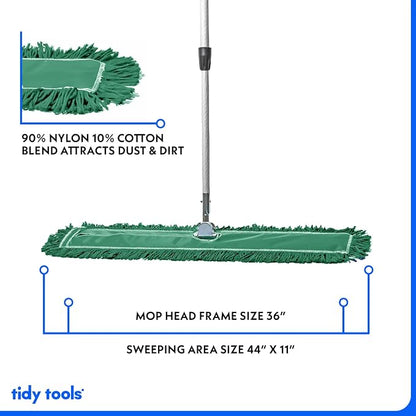 36 Inch Green Commercial Dust Mop & Floor Sweeper - Image 3