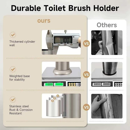 Stain Nickel Toilet Brush and Holder，Extra Long Handled Toilet Brush - Image 6