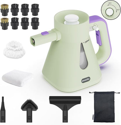 Steam Cleaner Handheld: 1200W Fast 10-Sec Heat-Up-750mL Tank-No Cooling-Refill by awasky