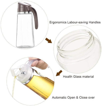 Marbrasse Oil Dispenser for Kitchen, 20 OZ /600ml Leakproof Glass Oil Bottle - Image 4