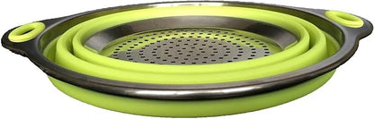 Oneida 8 inch Color Burst Stainless Steel Silicone Collapsible Colander Strainer - Image 2
