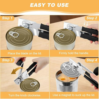 2 PCS Commercial Can Opener Manual, Stainless Steel Handheld Can Opener - Image 7
