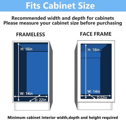 2 Tier Individual Pull Out Cabinet Organizer 13½" W x 21½" D, Heavy Duty - Image 4