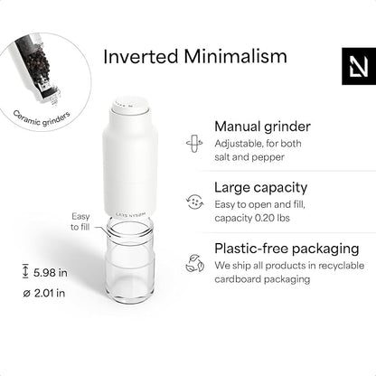 LARS NYSØM Salt and Pepper Grinder Set, Stainless Steel Manual Salt and Pepper - Image 4
