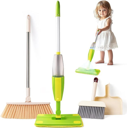 Kids Cleaning Toy Set, Mini Spray Mop Montessori Toys Pretend Play Cleaning Tool by Yeeammk