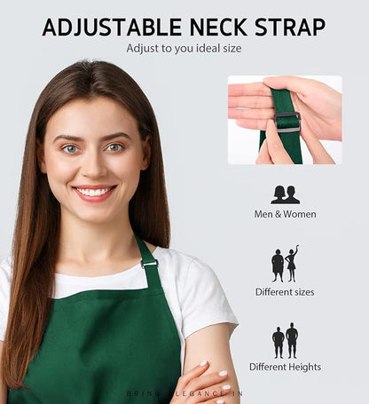 Syntus Apron for Men Women, Adjustable Cooking Kitchen Chef Aprons - Image 5