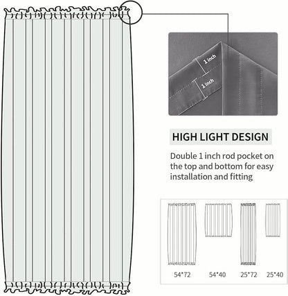DWCN French Door Curtains – Rod Pocket Thermal Blackout Curtain - Image 3