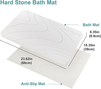 JUERLEN 2 Pack Diatomaceous Earth Shower Mat, Stone Bath Mat, Nonslip Super - Image 2
