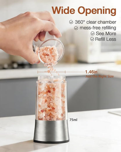 Gravity Electric Salt and Pepper Grinder Set, Automatic Mills - Image 2