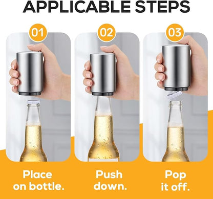6 Pack Premium Beer Bottle Opener, Automatic Bottle Openers, Stainless Steel - Image 3