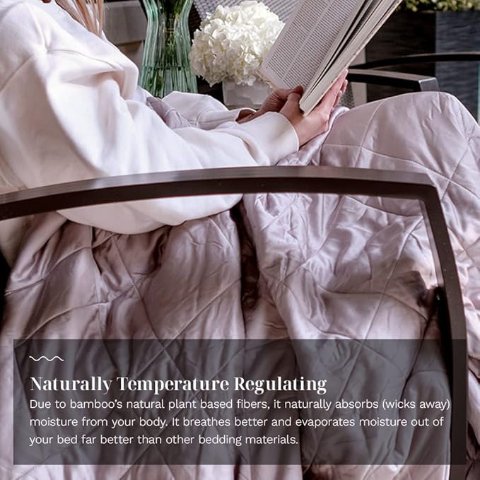 LUXOME Lightweight Blanket | 100% Rayon (Viscose) from Bamboo Fabric & Fill | King/Cal King - 98"x92" | Thermal-Regulating | Super Soft | Dove