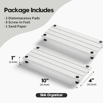 2 Pack Fast Drying Water Absorbing Diatomite Stone Mat Tray - Image 2