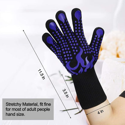 Comsmart BBQ Gloves, 1472 Degree F Heat Resistant Grilling Gloves Silicone - Image 3