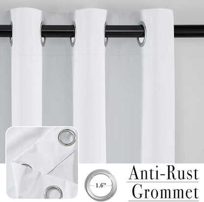 PONY DANCE White Total Blackout Curtains 84 inch Length 2 Panels Set, 100% - Image 2