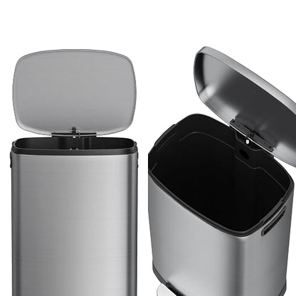 KdbK 13 Gallon Trash Can with Lid, 50L Fingerprint Proof Stainless Steel - Image 8