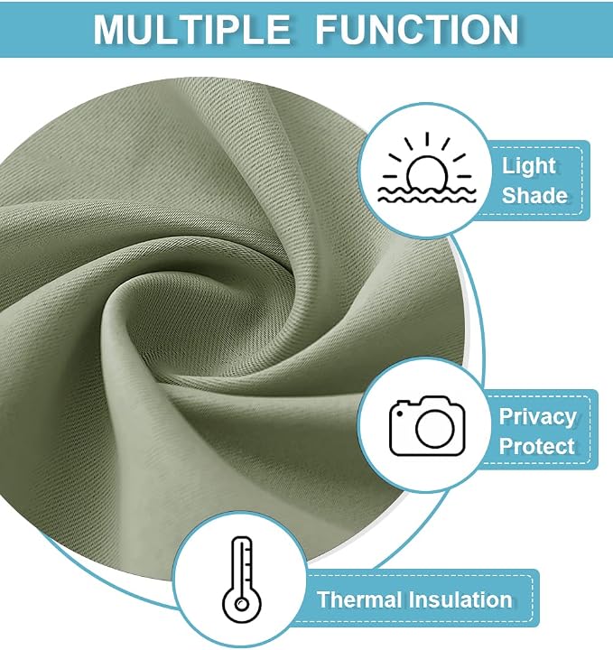 RYB HOME Bedroom Curtains Short - Image 5