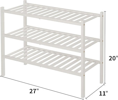 ROMGUAR CRAFT 3 Tier Bamboo Shoe Rack - Image 3