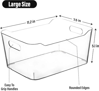 Clear Plastic Storage Bins for Kitchen Organization or Pantry Organizers and - Image 2