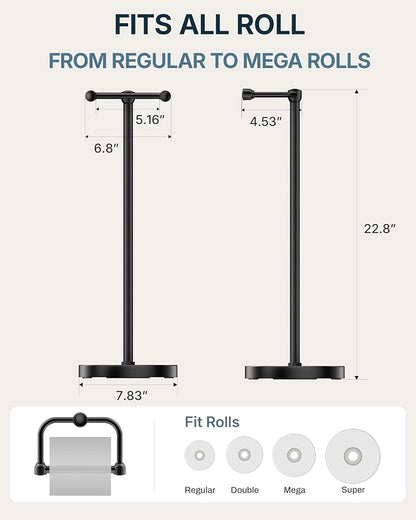 RARXTR Toilet Paper Holder Stand, Modern Bathroom Free Standing Toilet Paper - Image 7