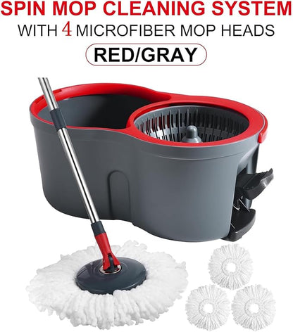 360° Spin Mop and Bucket Set Quick-Dry Technology, Mop and Bucket - Image 2