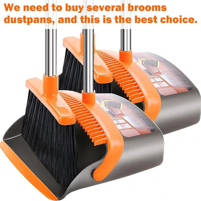 2-Pack is More economical，Upgraded Upright Broom and Dustpan Combo - Image 8