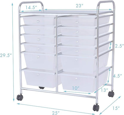 GOFLAME 12-Drawer Rolling Storage Cart, Mobile Utility Cart - Image 3