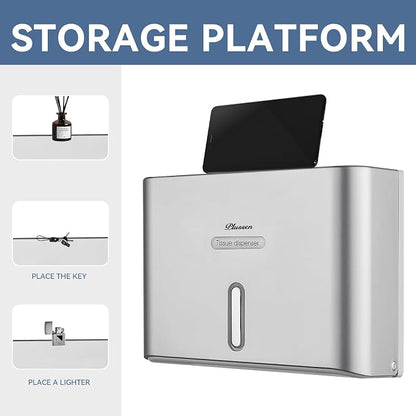 Paper Towel Dispenser Wall Mount, Adhesive No Drilling Multifold Trifold C Fold - Image 4