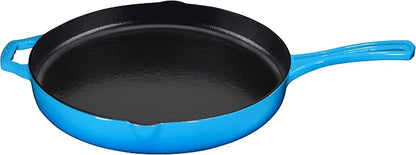 Bruntmor 12'' Blue Pre-seasoned Cast Iron Frying Pan, 12 Inch Oven Safe Skillet - Image 3