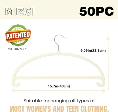 MIZGI 50 Pack Ivory Velvet Hangers - Image 6