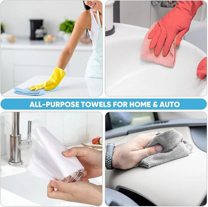 AIDEA Microfiber Cleaning Cloth Roll White, Microfiber Towels - Image 5