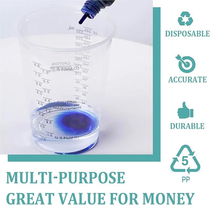 Taeku Measuring Cups Plastic, 8 oz Disposable Clear Epoxy Cups - Image 9