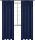 BGment Rod Pocket Blackout Curtains 84 Inches Long for Bedroom - Thermal Insulated Room Darkening Drapes with Rod Pocket Privacy for Living Room, 52 x 84 Inch, 2 Panels, Navy Blue