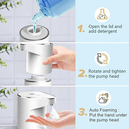 Automatic Foaming Soap Dispenser, Type C Rechargeable Hand Free Pump Soap - Image 4