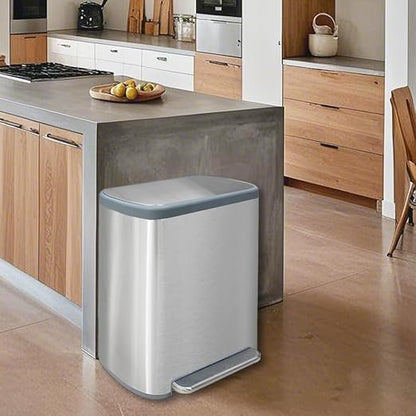 Kitchen Trash Can 16 Gallon, 2 x 30 Liters Trash and Recycle bin Combo - Image 9